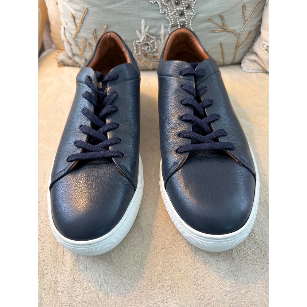 Aquatalia Men's Alaric Tumbled Calf Leather  Weatherproof Lace Up Sneakers  10